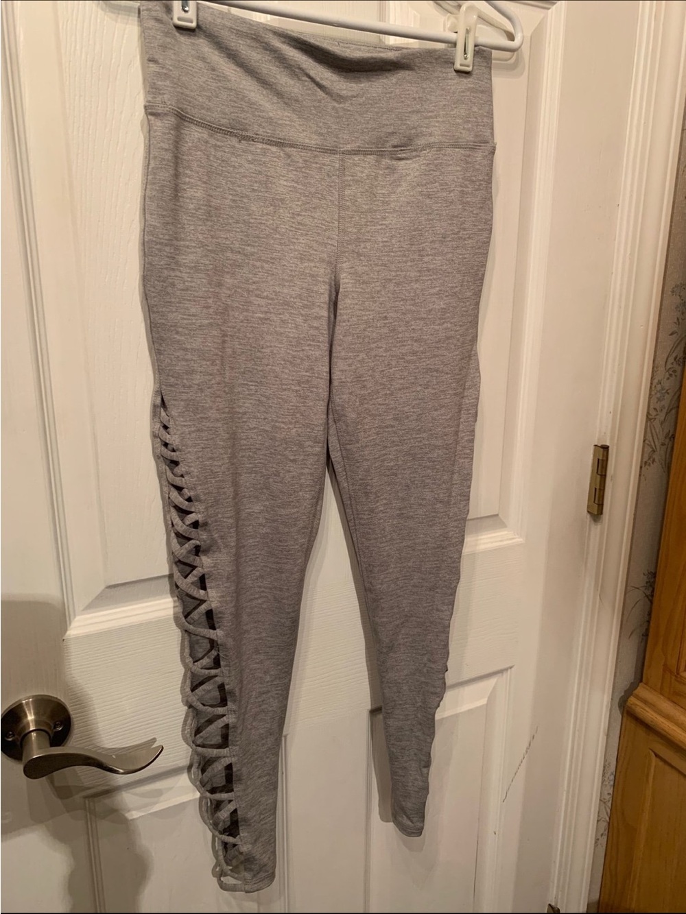 Forever 21 Light Gray Lace-Up Side Leggings